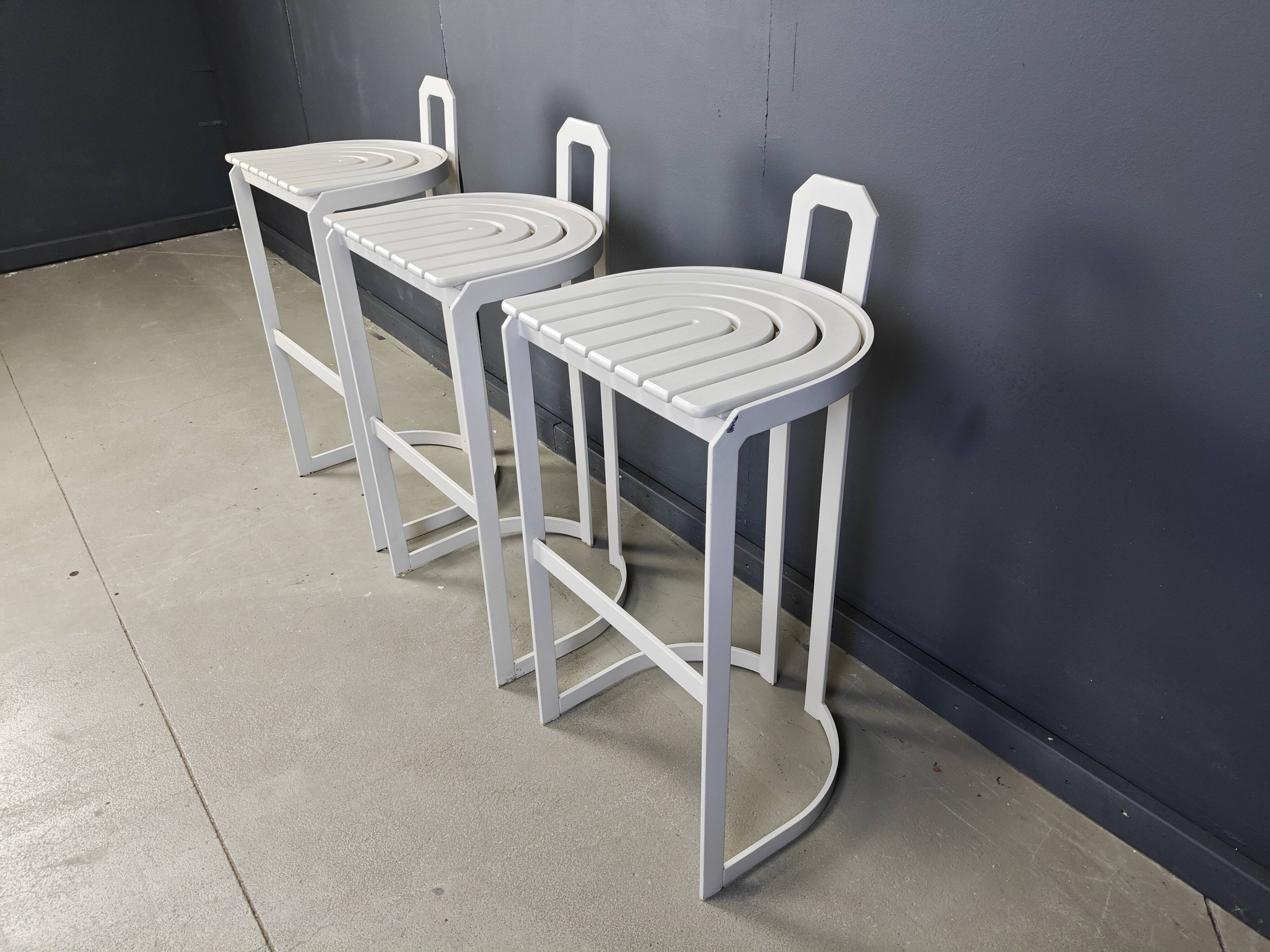 Vintage bar stools by Allmilmö, 1980s, Set of 3