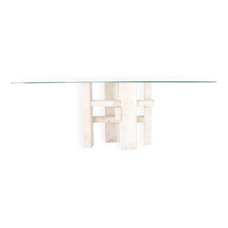 Travertine dining table