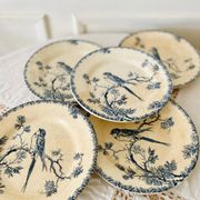 Antique opaque porcelain plates from Gien, Provençal model