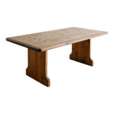 Table basse carrée suédoise vintage en pin, années 1930