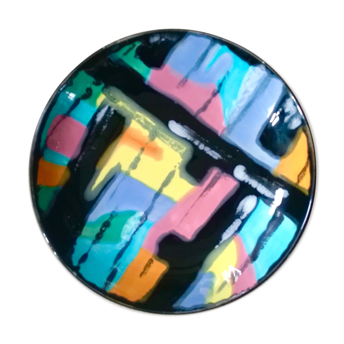 Longwy ceramic dish decorated Pigalle numbered