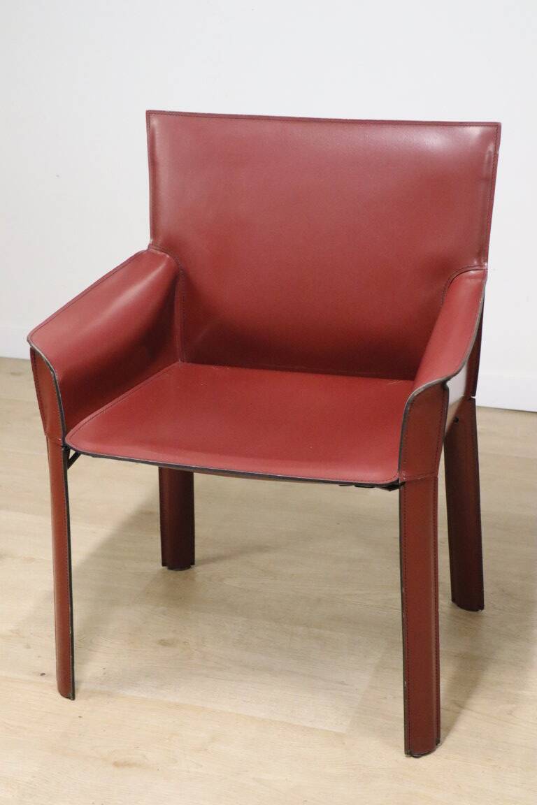 Vintage De Couro leather upholstered armchair, 1980s