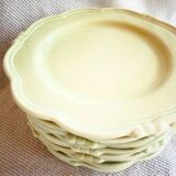11 assiettes plates vert d'eau