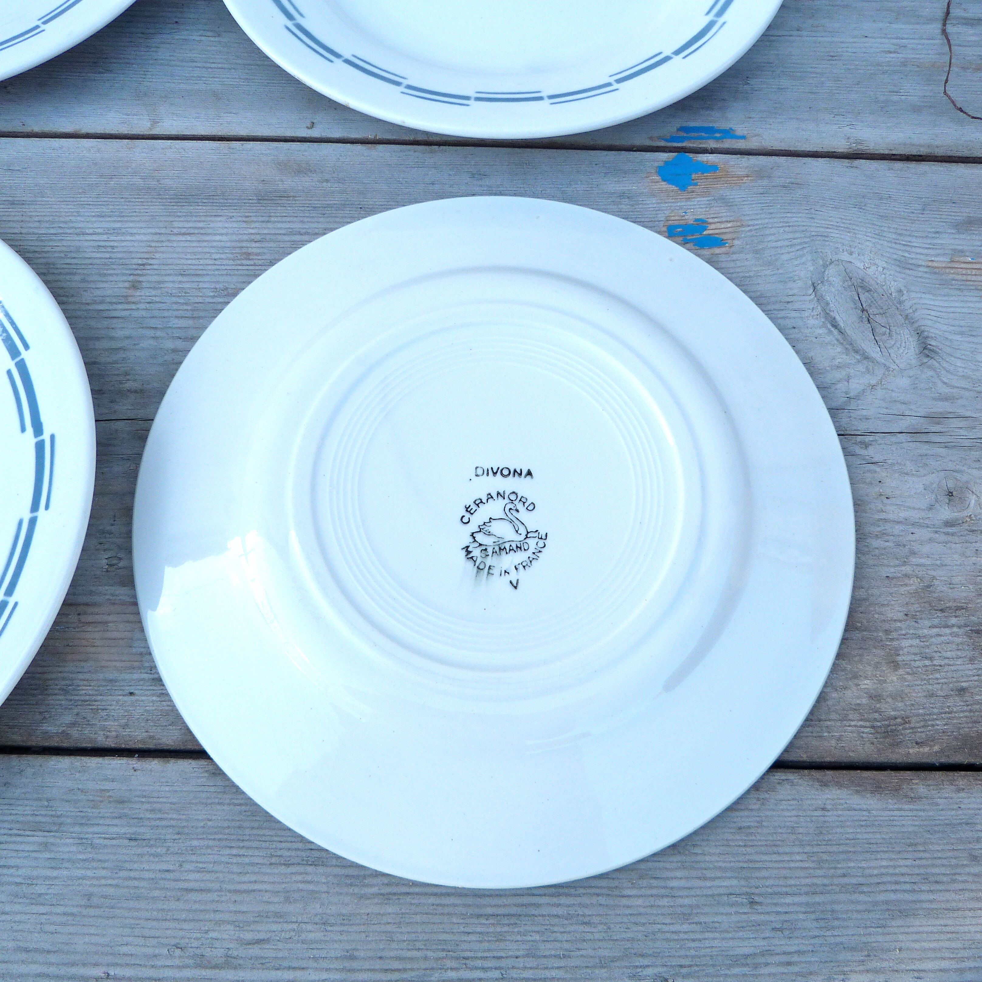 Lot of 4 plates flat St Amand décor foral