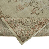 Handmade oriental contemporary 1980s 262 cm x 361 cm beige wool carpet