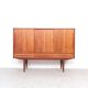Danish design teak highboard with sliding doors, 1960s