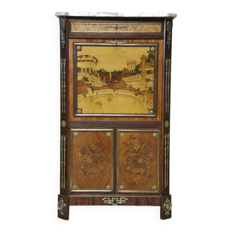 Louis XVI Style Marquetry Secretary