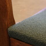 Six vintage 1960s Danish ladderback oak chairs, Henning Kjærnulf brutalist style