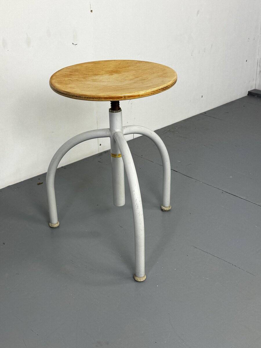Mid-century modernist industrial adjustable stool from Oostwoud Fabrieken Franeker, 1950s