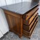 Louis-Philippe commode in burr walnut, Saint-Anne grey marble, mid-century