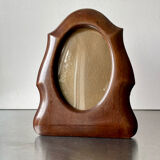 Antique  art deco mahogany wooden frame measurements 21.5 cm x 17 cm  convex glass