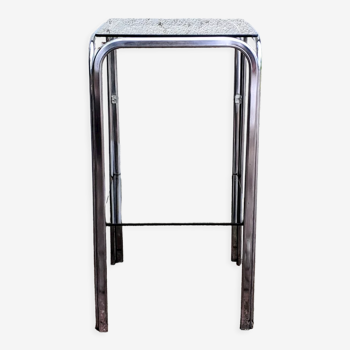 Pedestal table / harness metal and smoked glass 70s