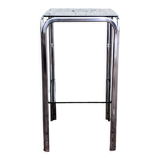 Pedestal table / harness metal and smoked glass 70s