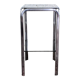 Pedestal table / harness metal and smoked glass 70s