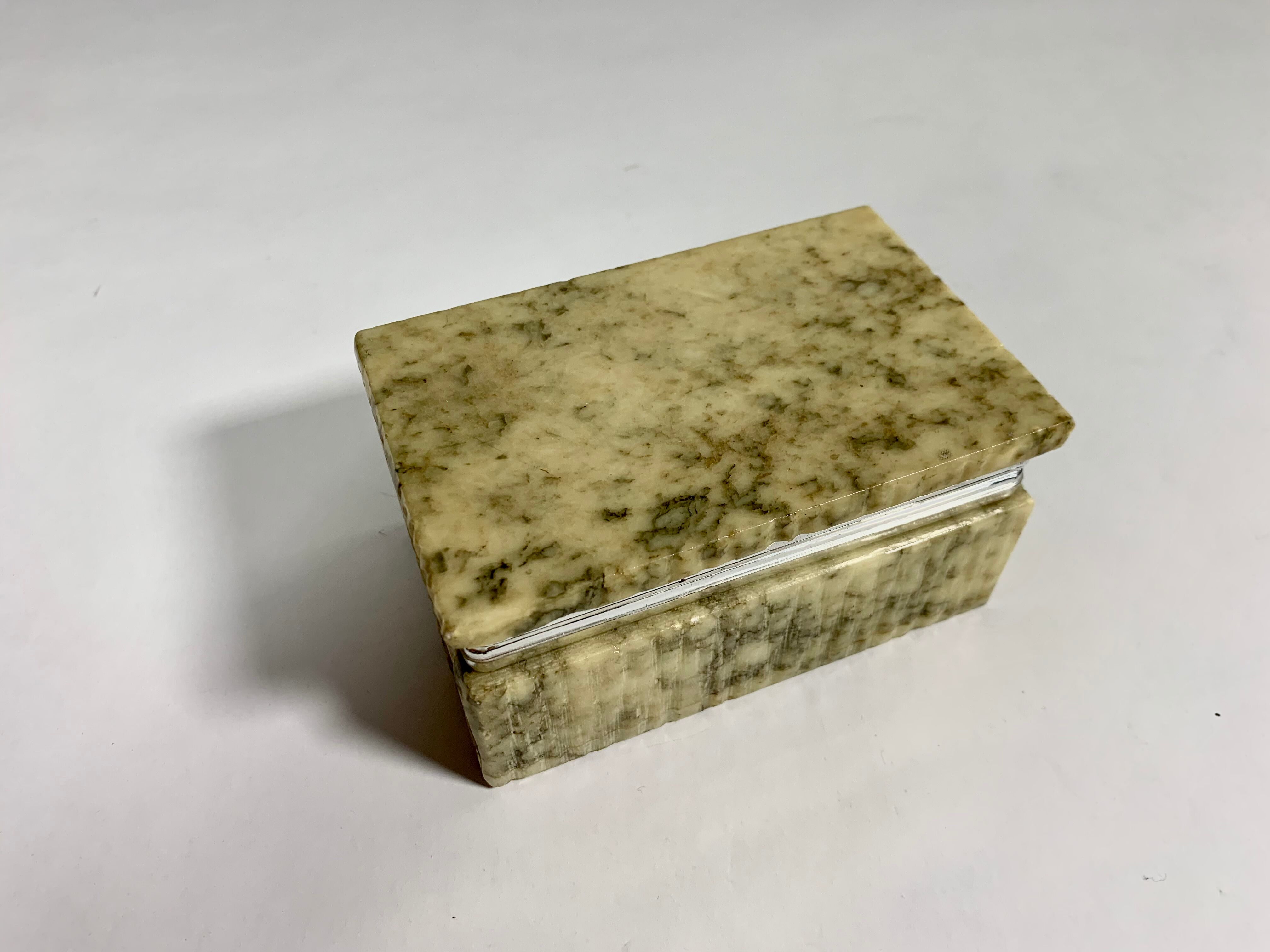 Vintage granite jewelry box with green veins