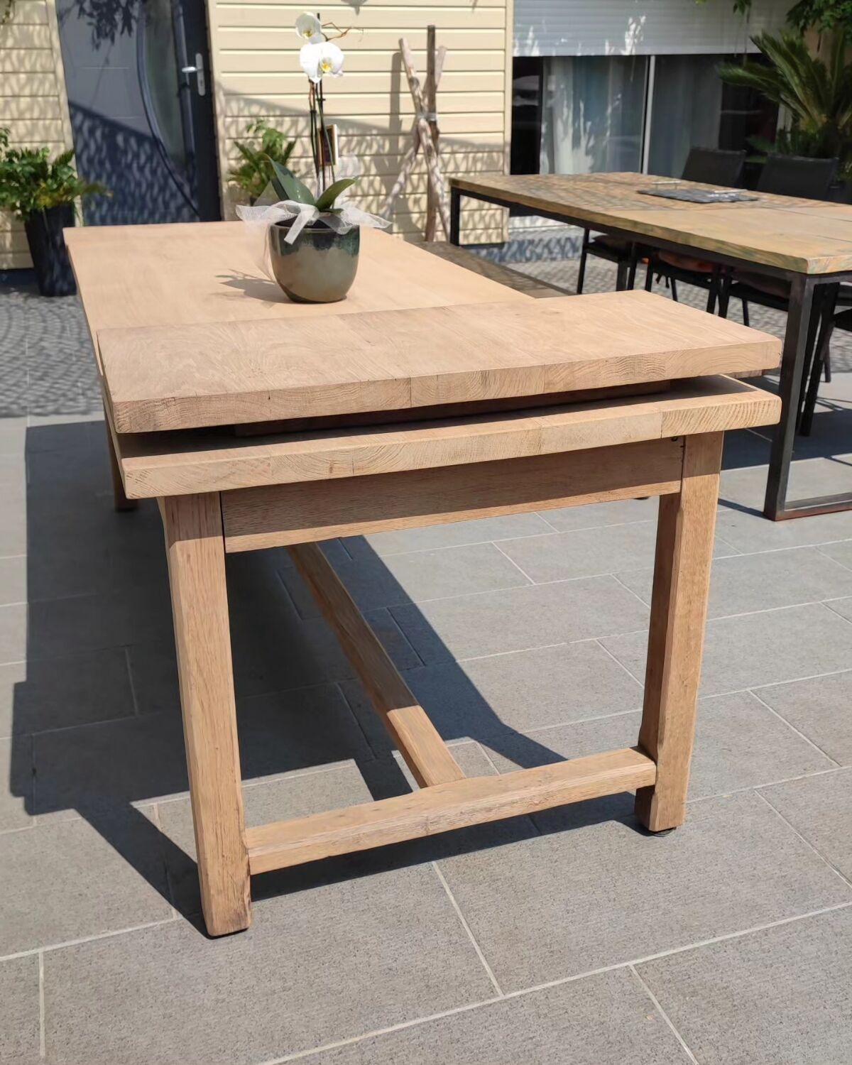 Solid oak farmhouse table