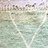Tapis berbère Béni Ouarain vert à losanges blancs
