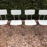 Formica table set with extensions + 4 Plastilux chairs