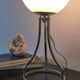 Lamp sphere of frosted glass, chrome steel, art deco, 1950