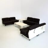 Ensemble canapé/fauteuil modulable Amanta de Mario Bellini pour C&B Italia, coloris marron foncé