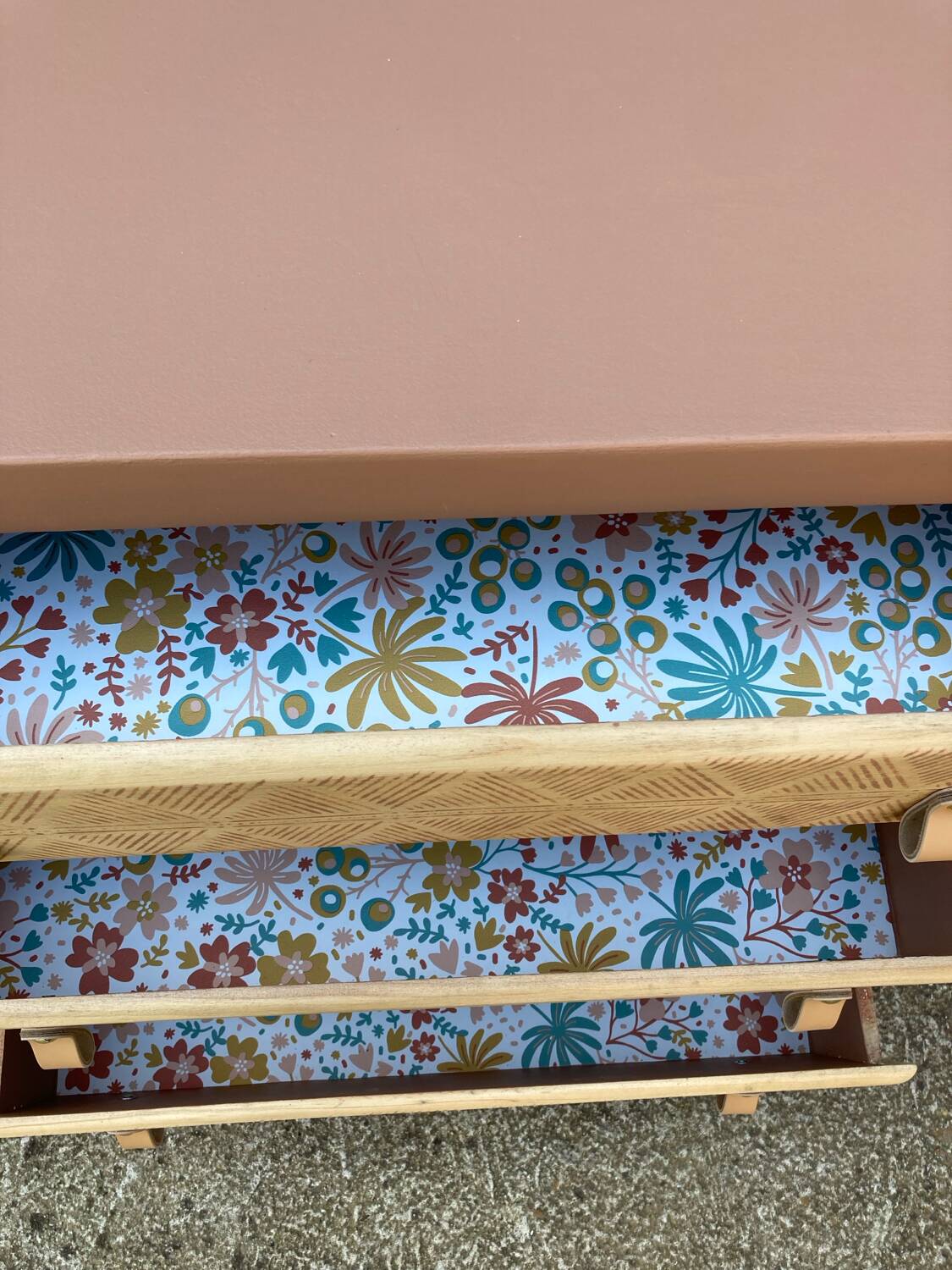 Beautifully restyled compact ethnic bohemian chest of drawers.
