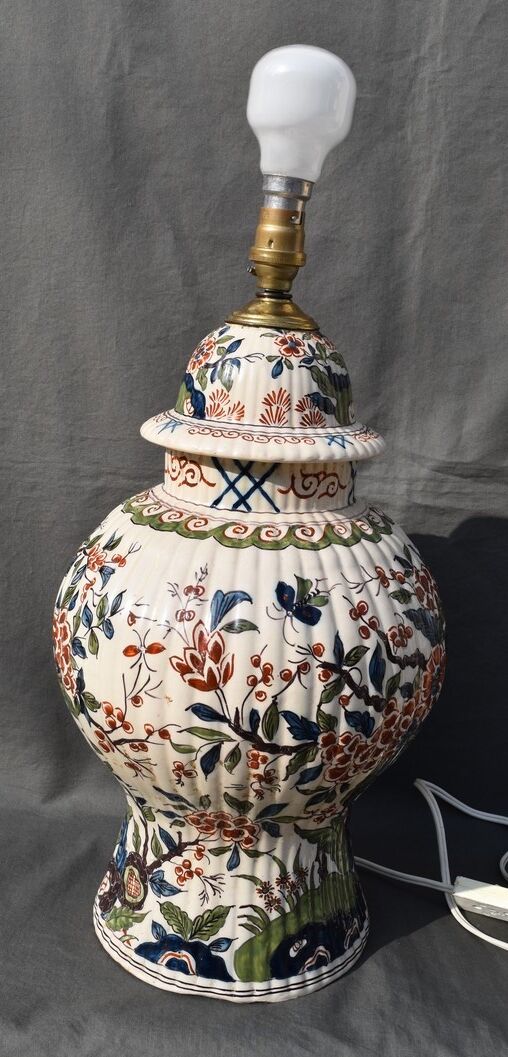 BIG LAMP IN DELFT DE DELFT polychrome decoration THE PARIS LAMPE