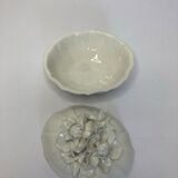 Old candy maker in white art nouveau slurry