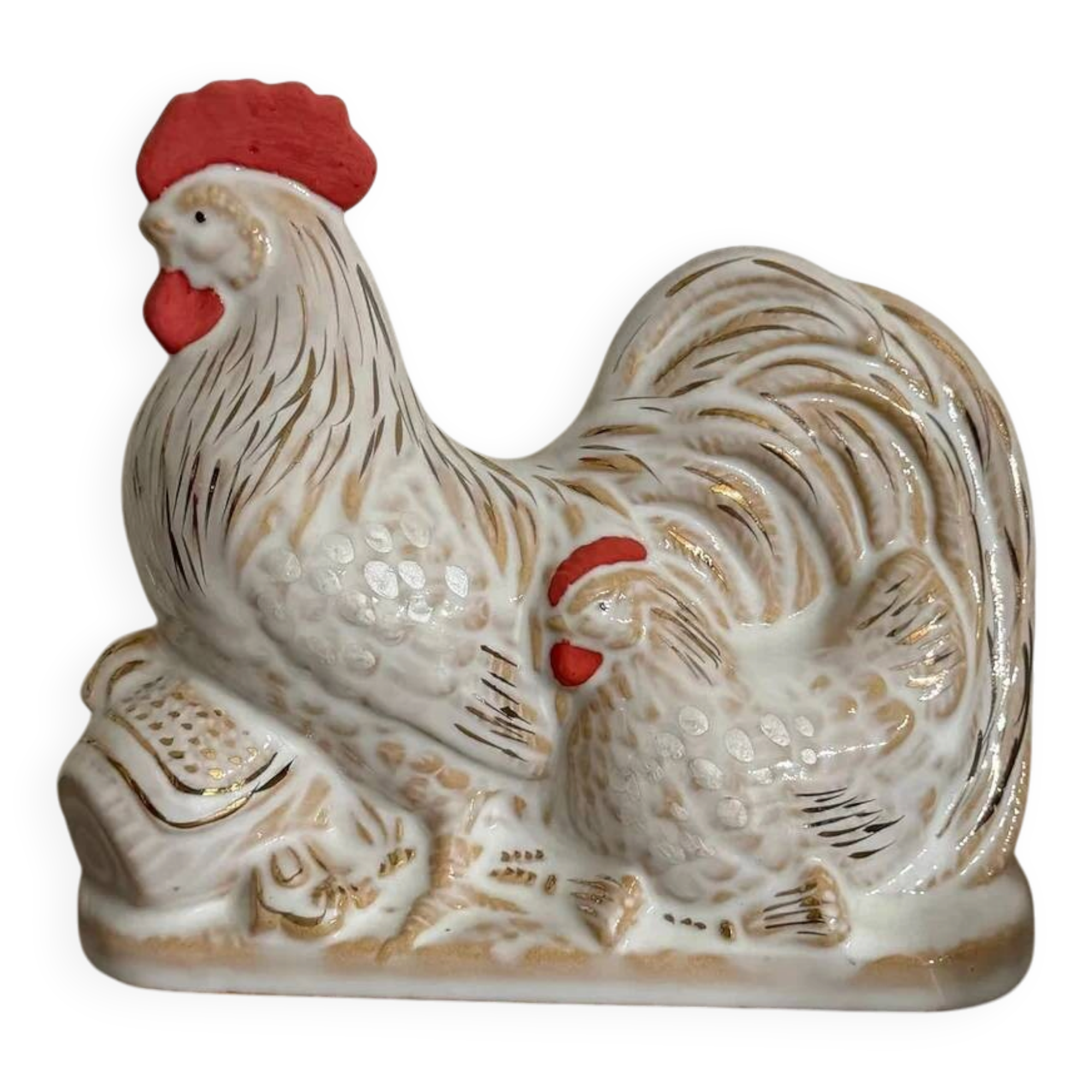 Chicken ornament — Hagi ware by Tenryū