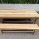 1970s stripped solid oak farmhouse dining table - 210cm