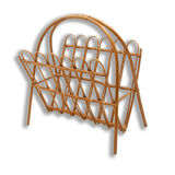 Mid century rattan magazine rack by Jan Kalous for ÚLUV, 1960´s, Czechoslovakia