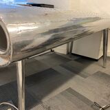 Eichholtz desk wing left (polished aluminium, finish new grey oak 214 x 110cm)