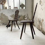 Pair of brutalist Alsatian mountain chairs 19th