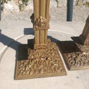 Financial-style candle holders in gilded bronze