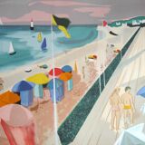 The beach - Original hand-signed lithograph - Georges Lambert - 43/275
