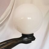 Large lamp, woman with ball, yoga, art deco style, 1980