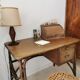 Rattan desk and vintage canning