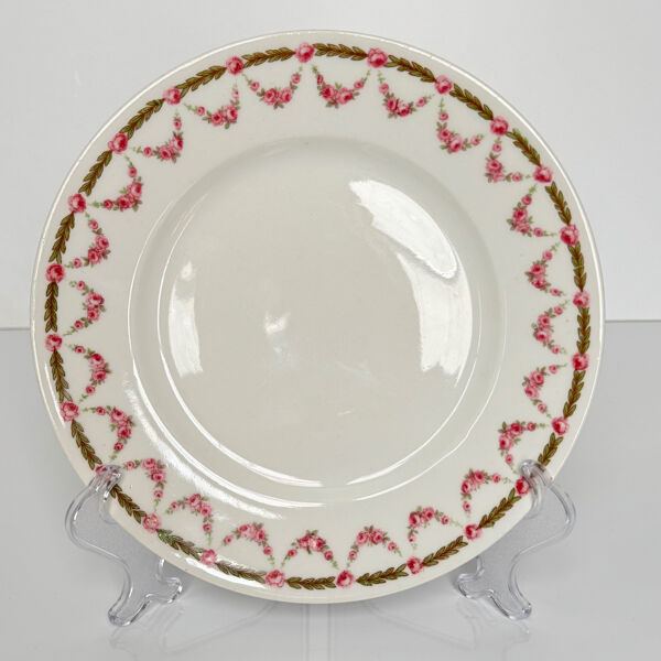 Lot de 6 assiettes à dessert   Bernardaud   Guirlande de roses