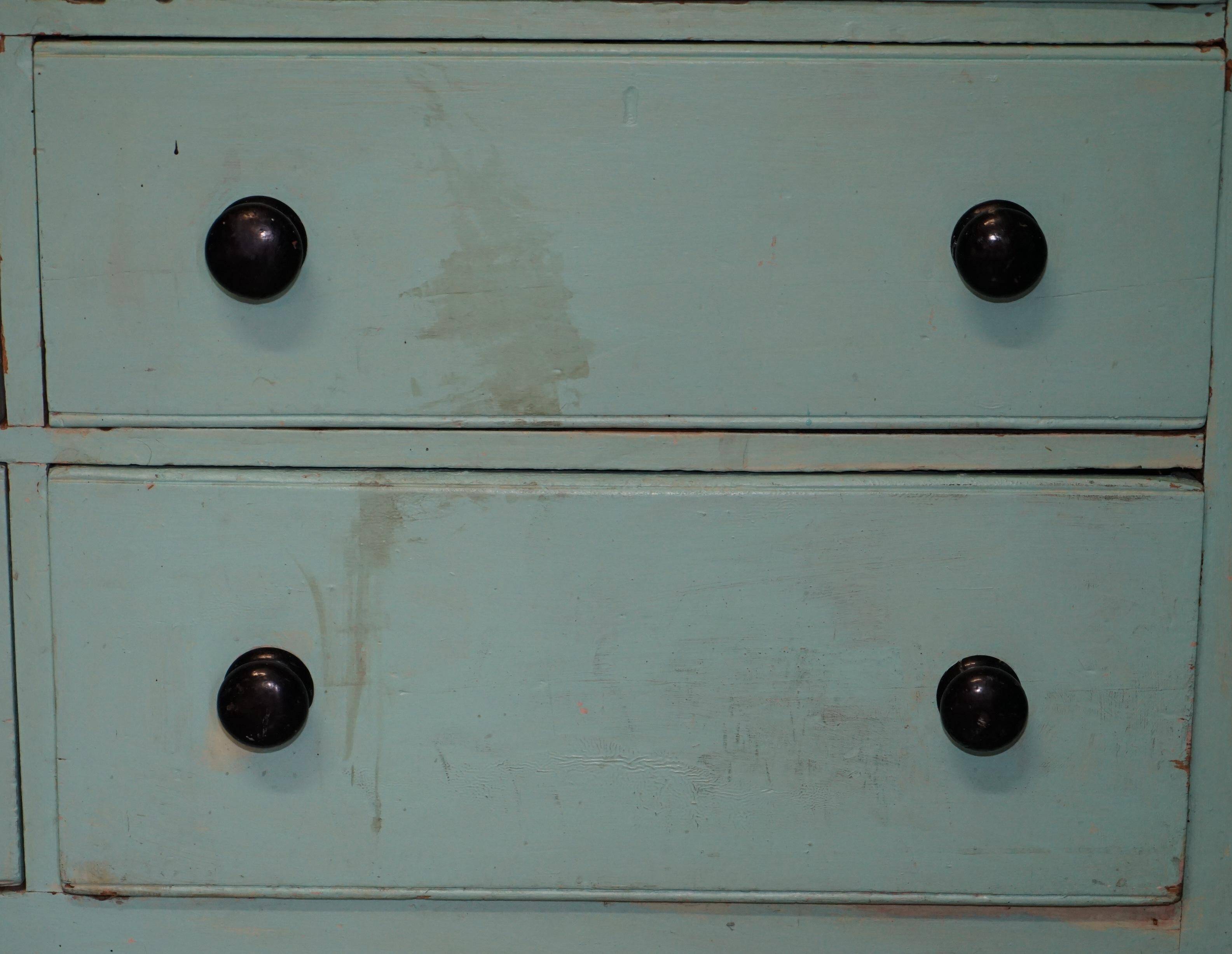 Painted pine linen cupboard or Victorian pantry circa 1860