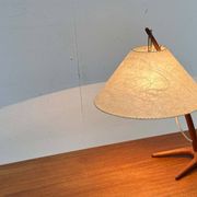 Dornstab table lamp in modern teak from the mid-century by A. Pöll for Kalmar, Vienna, 1950s.