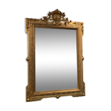 Old Napoleon 3 gilded stucco wood mirror, large model