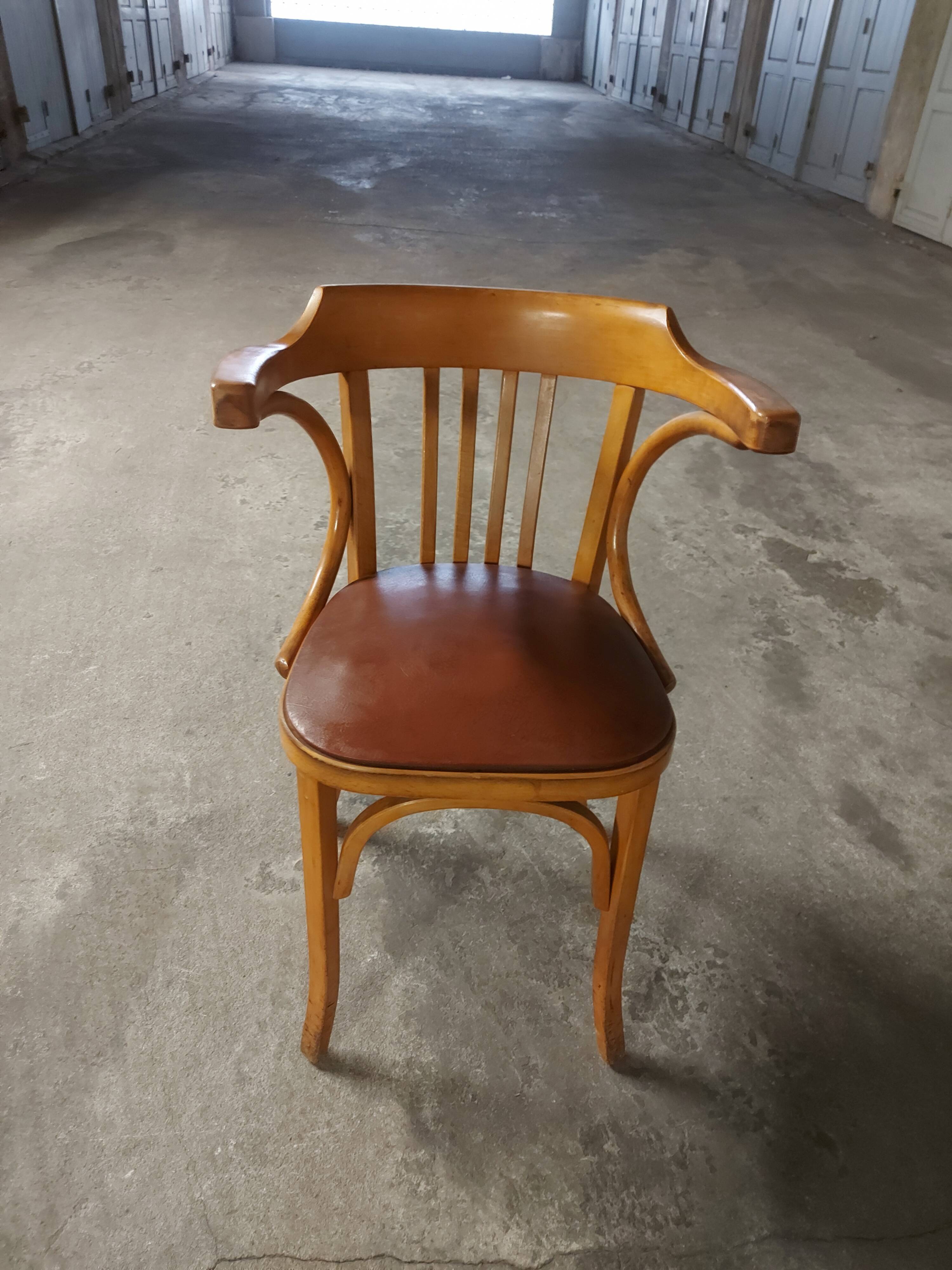 Fauteuil vintage en bois Baumann