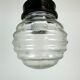 Industrial Bakelite Pendant Light with Ribbed Glass, 1970s