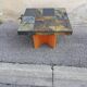 Table basse bois et pierre
