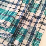 Ensemble de 12 serviettes vintage à carreaux – Rouge et turquoise