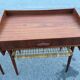 Modernist Danish teak bedside tables with rattan shelves, set of 2