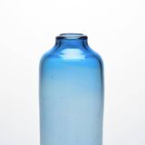 Cylindrical vase in light blue glass by Claude Morin, circa 1975