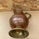 Antique villedieu copper pitcher & vintage brass handle