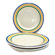 4 striped earthenware plates made in Romania