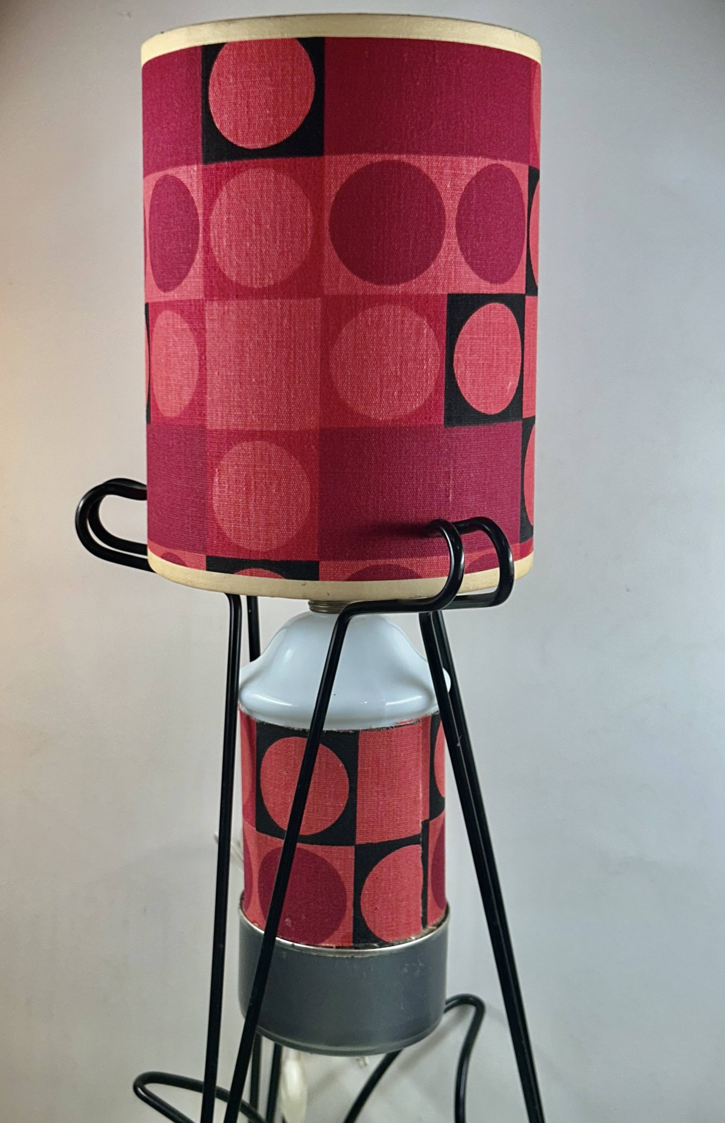 Rare tripod reading lamp Eiffel vintage design 50s/60s