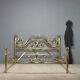 Antique double bed with brass decorations, Italy, 20th century